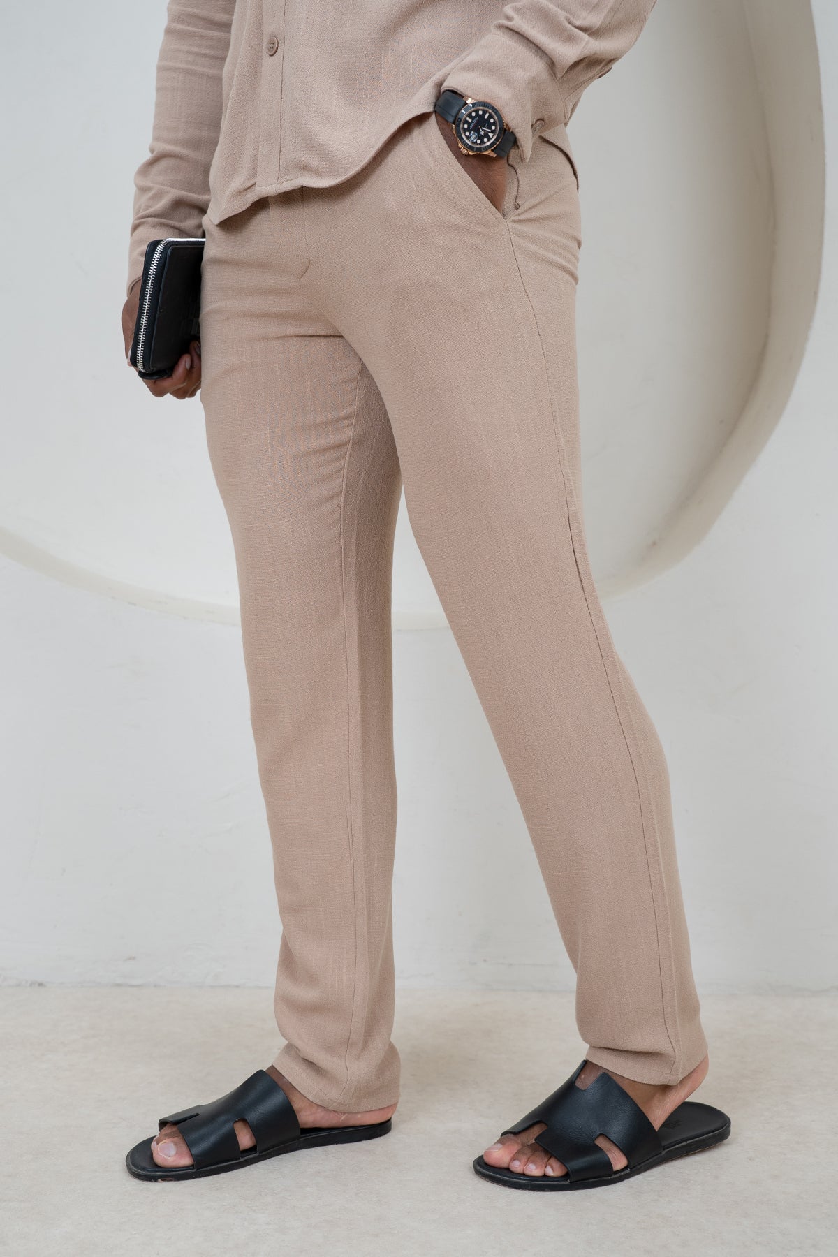 Linen Long Sleeve Resort Shirt - Stone