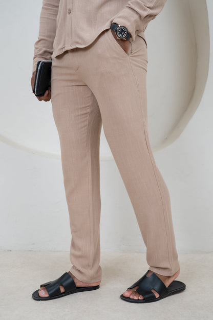 Linen Long Sleeve Resort Shirt - Stone