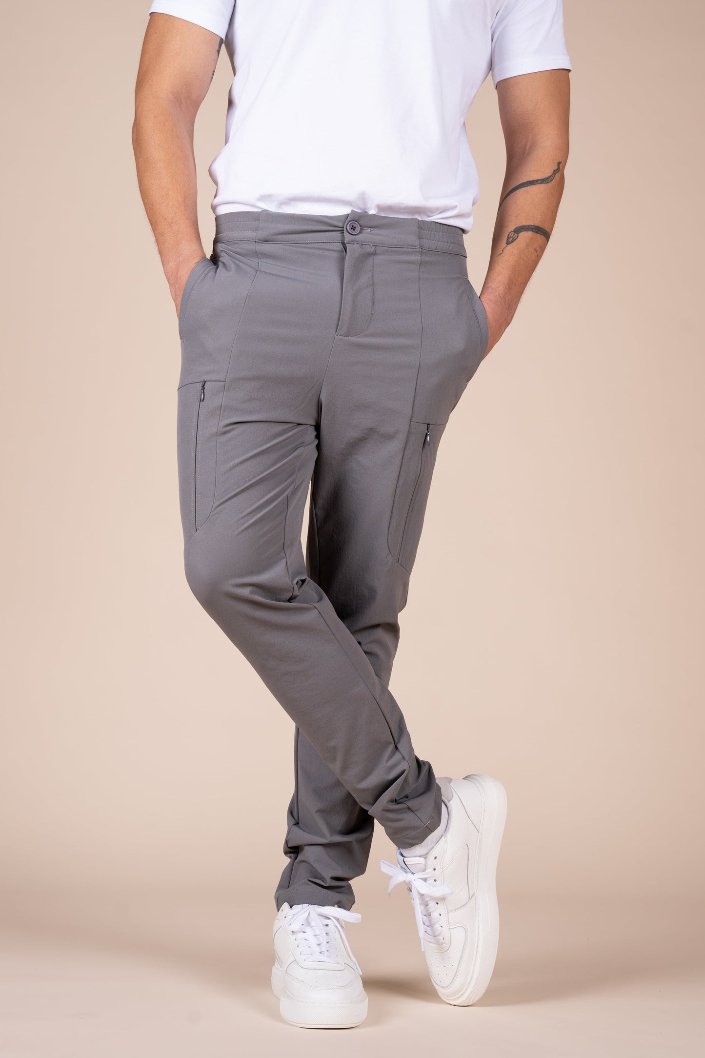 Tailored Tech Cargo Pants - Charcoal
