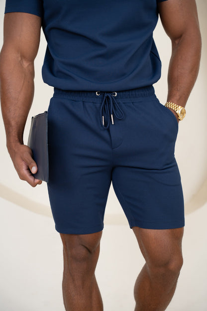 Waffle Knit Slim Fit T-Shirt - Navy